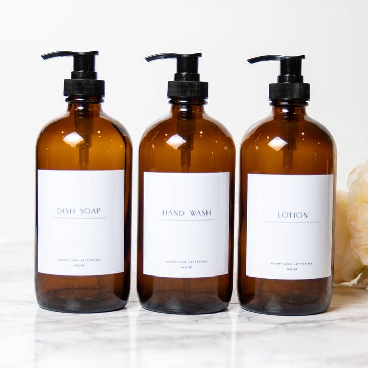 Refillable Bottles - Mod Labels, Hand Wash Dish Soap Lotion for wholesale by Joie Designs Co. | Refillable Bottles