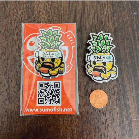 Gratitude Pineapple Enamel Pin for wholesale by Sumofish