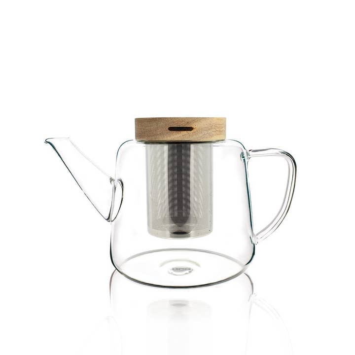 Ogo living – wholesale Tea pot – Gustave borosilicate glass teapot and 1l00 wooden lid