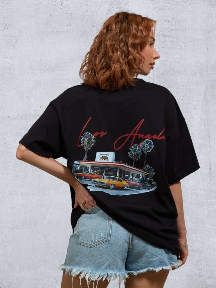 LA DRIVEWAY Women oversized t-shirt for wholesale by Trio Urban