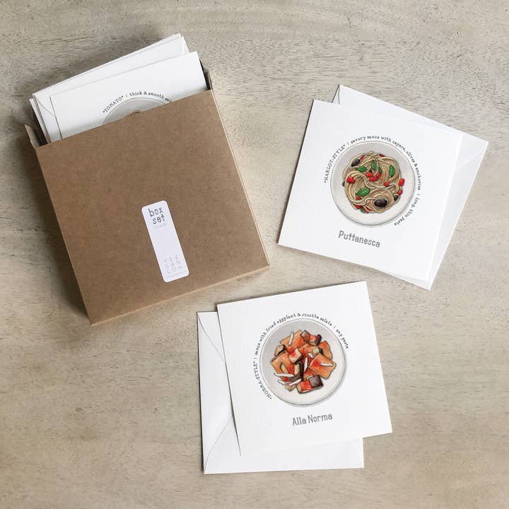 Yeesan Loh - Wholesale Stationery/Notecard Set - Box Set Cards / Pasta Sauces . Tomato-Based1