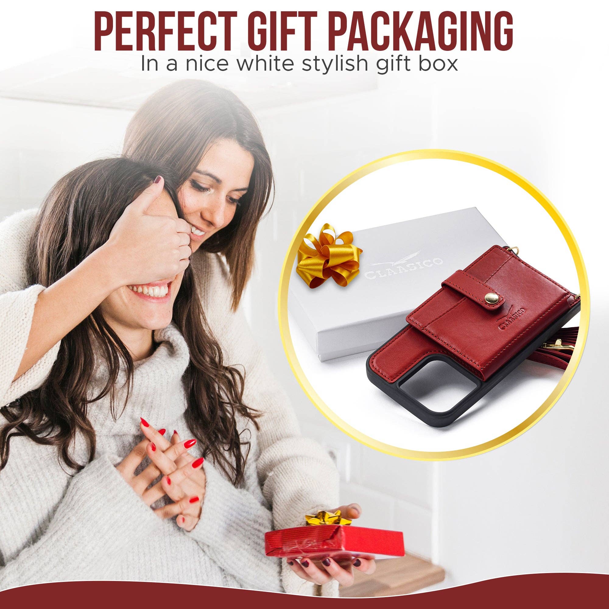 Claasico - Wholesale Phone Wallet - Women's - iPhone 13 - Crossbody Cell Phone Faux Leather Wallet w/Credi9