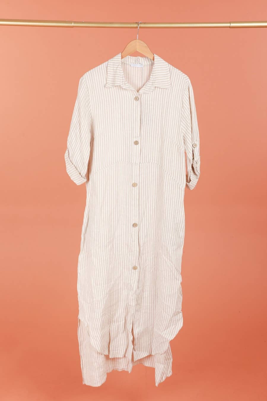 la maison des fibres naturelles - Wholesale Dress - Women's - 821275 100% linen shirt dress made in Italy0