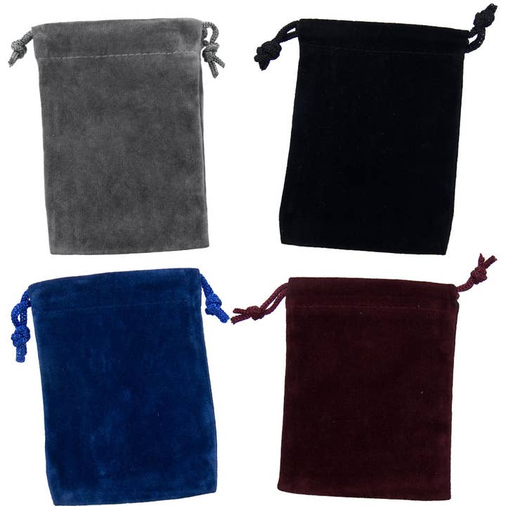 Sacchetto di velluto sfoderato, assortimento 2 x 2,5 (confezione da 12) per la vendita all'ingrosso da parte di Kheops International