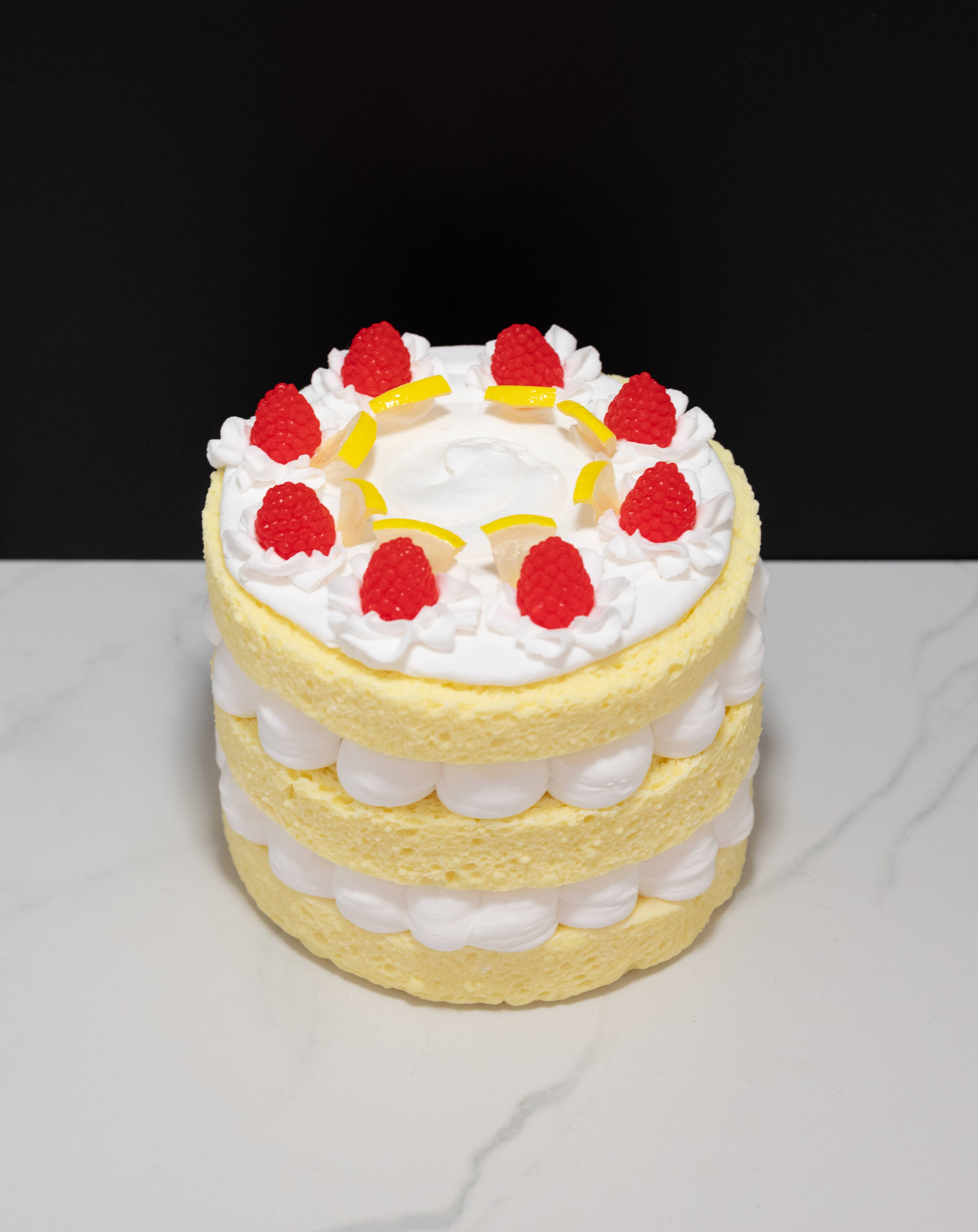 Just Dough It! Fake Foods - Wholesale Decorative Tabletop Object - Fake Triple Layer Lemon Cake1
