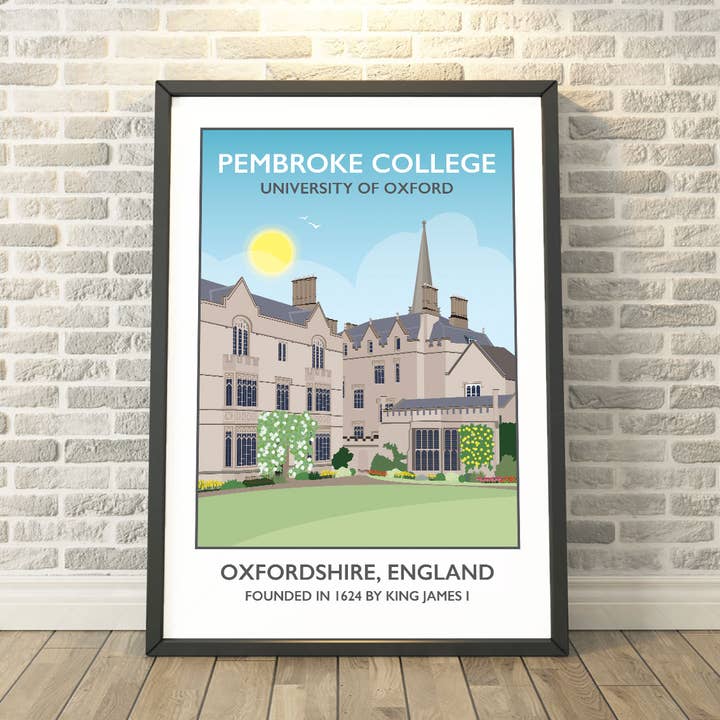 Pembroke College, Université d'Oxford, Oxfordshire Print pour la vente par Tabitha Mary