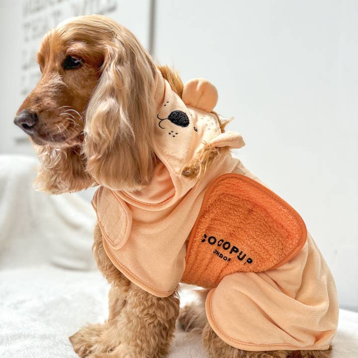 Cocopup London - Vente Sweat à capuche – chien - Peignoir de séchage Roary the Lion