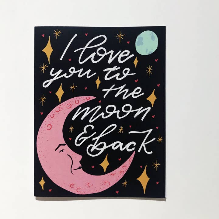 Paper Protégé - Venta al por mayor Tarjetas de amor - Te amo a la luna y vuelta