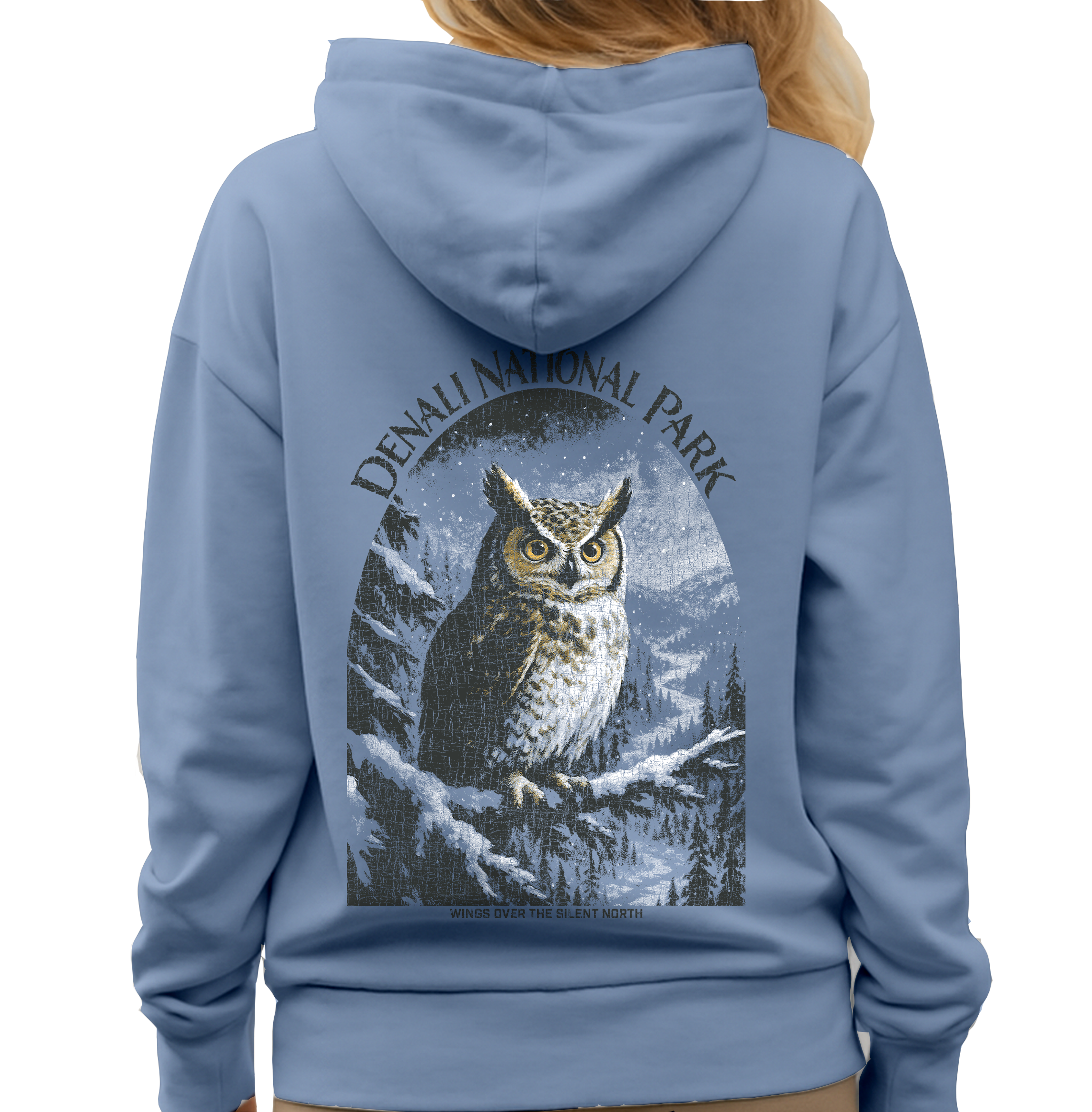 Textile Graphix - Wholesale Hoodie - Unisex - Winter Owl Hoodie – Vintage Alaska Wildlife Design4