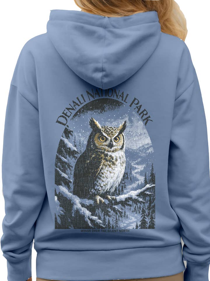 Textile Graphix - Wholesale Hoodie - Unisex - Winter Owl Hoodie – Vintage Alaska Wildlife Design4