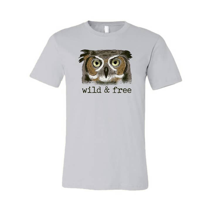 "Wild & Free" Woodland Owl Nature Adult Unisex Clothing for wholesale by Barefoot Baby