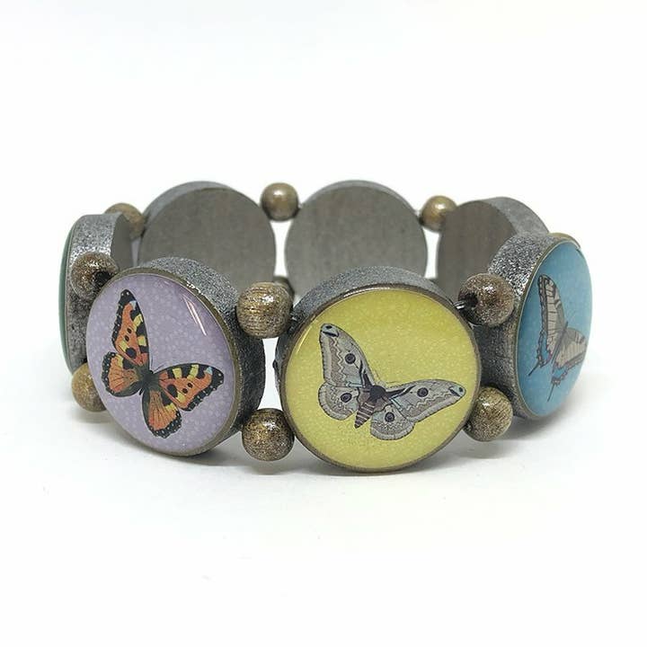 "Rundes Holzarmband Schmetterlinge für den Großhandel von Escapulario