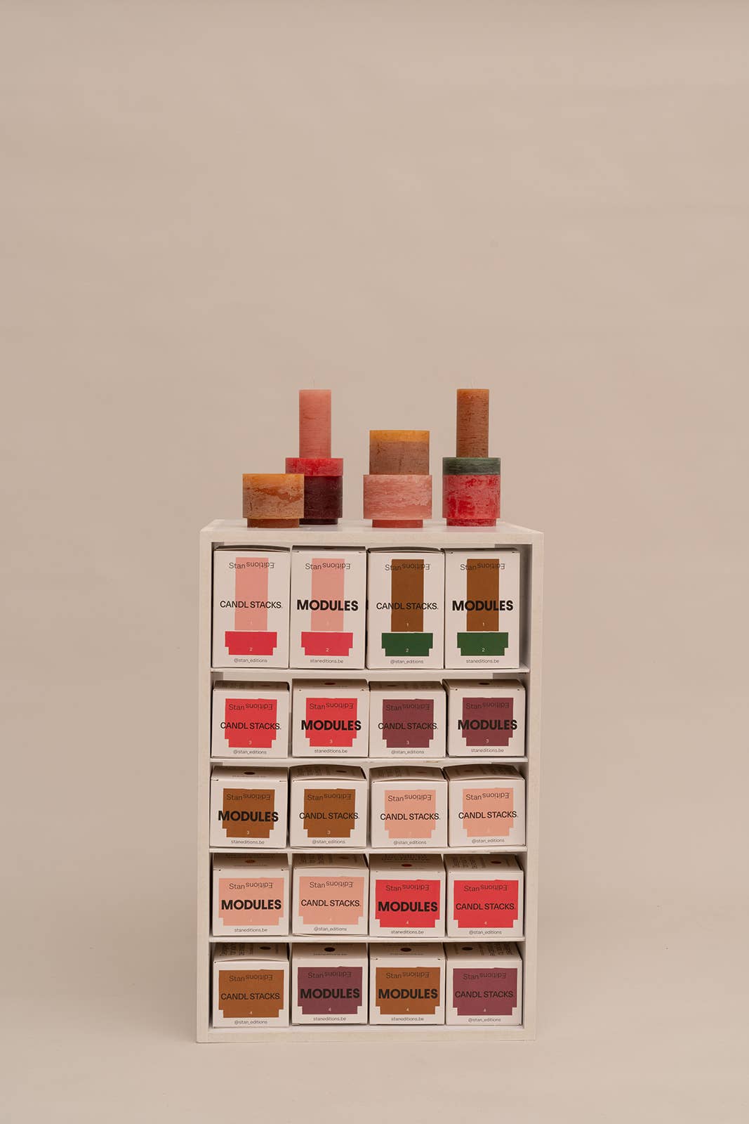 Stan Editions - Vente Bougies piliers - MODULES pour présentoir (rempli) (présentoir offert pour commande > 750 €)6