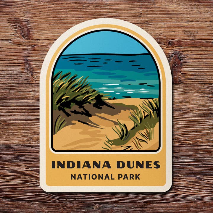 Native Maps - Venta al por mayor Pegatina - Pegatina del Parque Nacional de Dunas de Indiana0