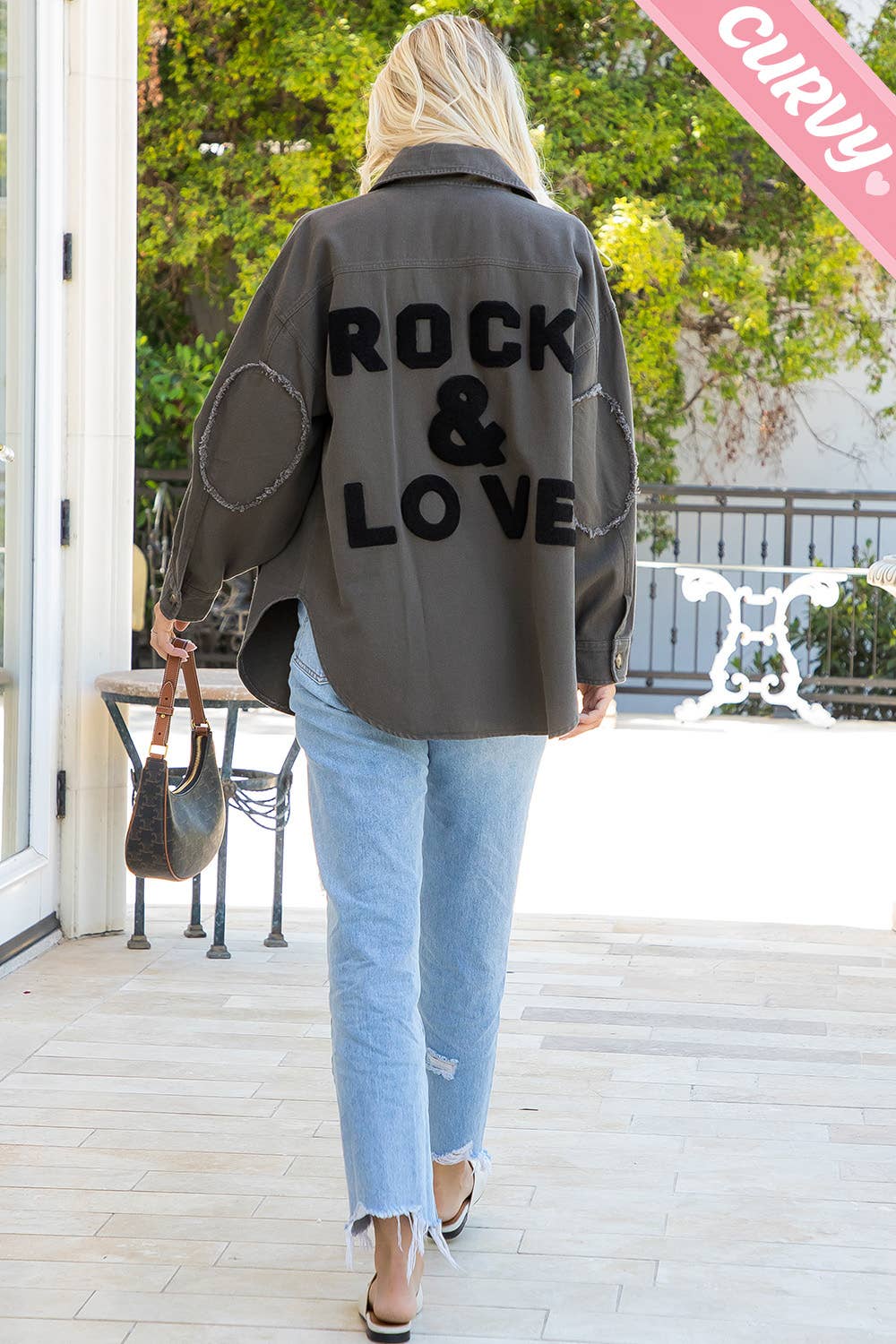 Sweet Lovely by Jen - Wholesale Shirt Jacket/Shacket - Women's - PLUS SIZE COTTON  SHACKET WITH EMBROIDER PATCH 16