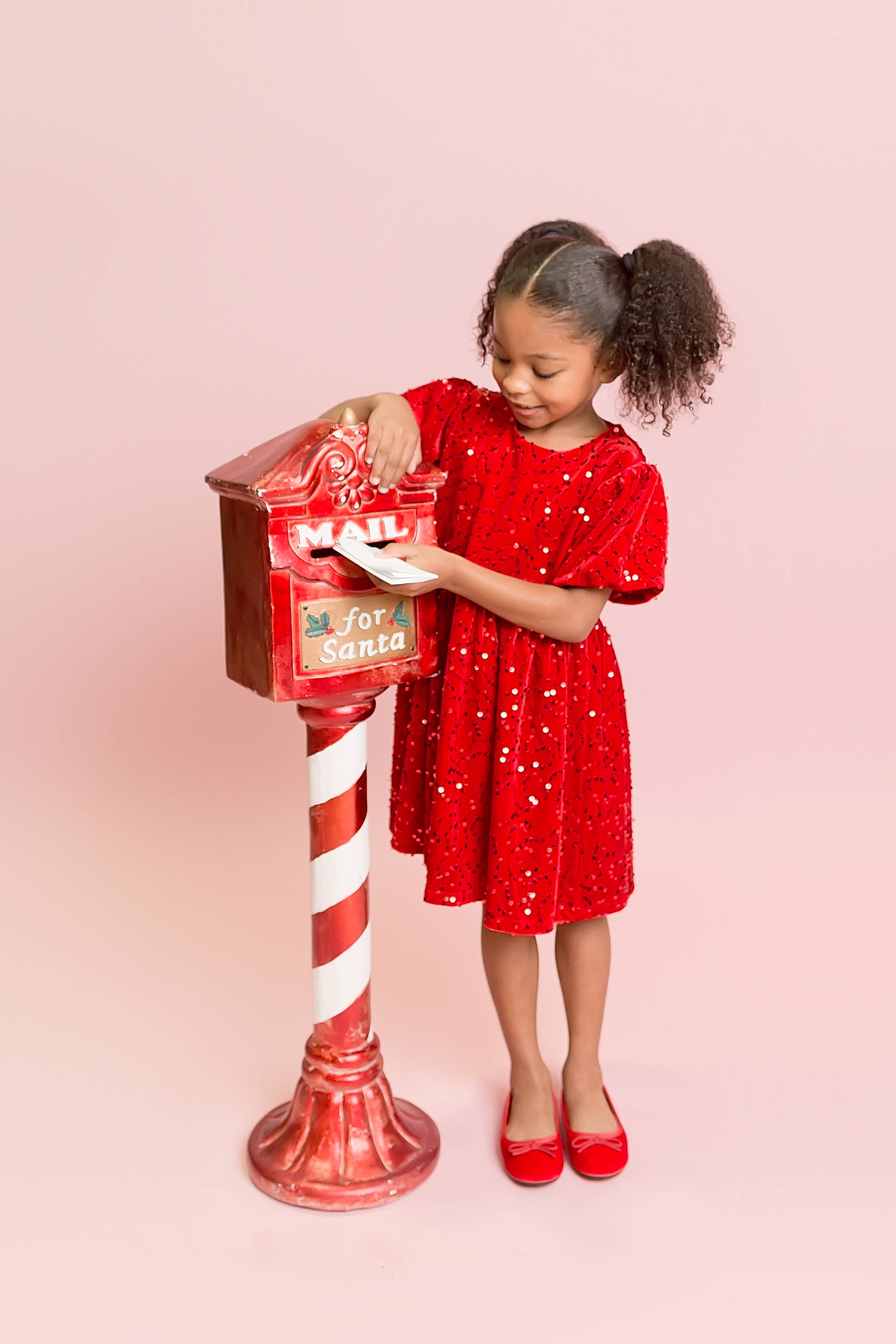 Belle Cher - Wholesale Dress - Kids - Red Sequin Velvet Dress2