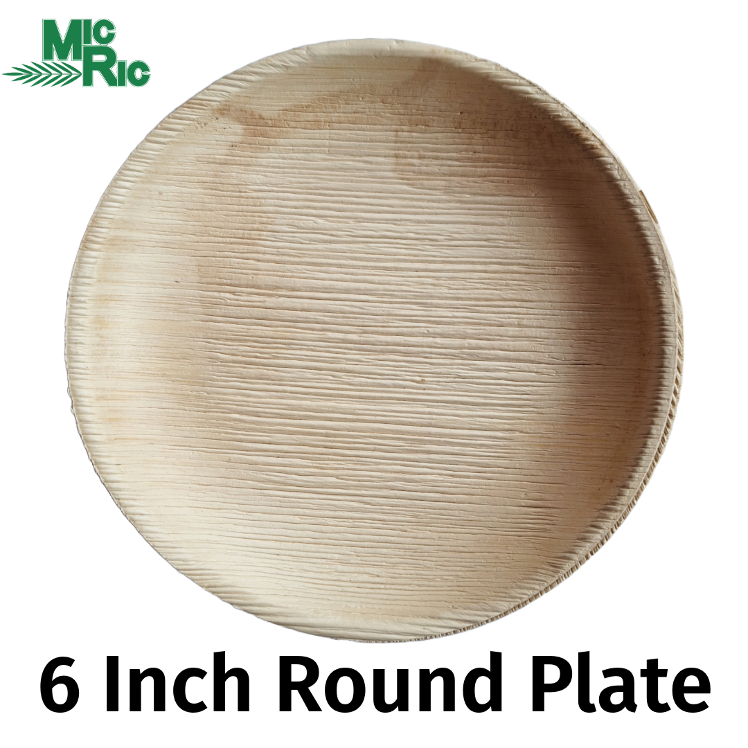 MicRic - Wholesale Disposable Plate - Palm leaf  6 Inch Round Plate (600 Pack) Buy By Box4