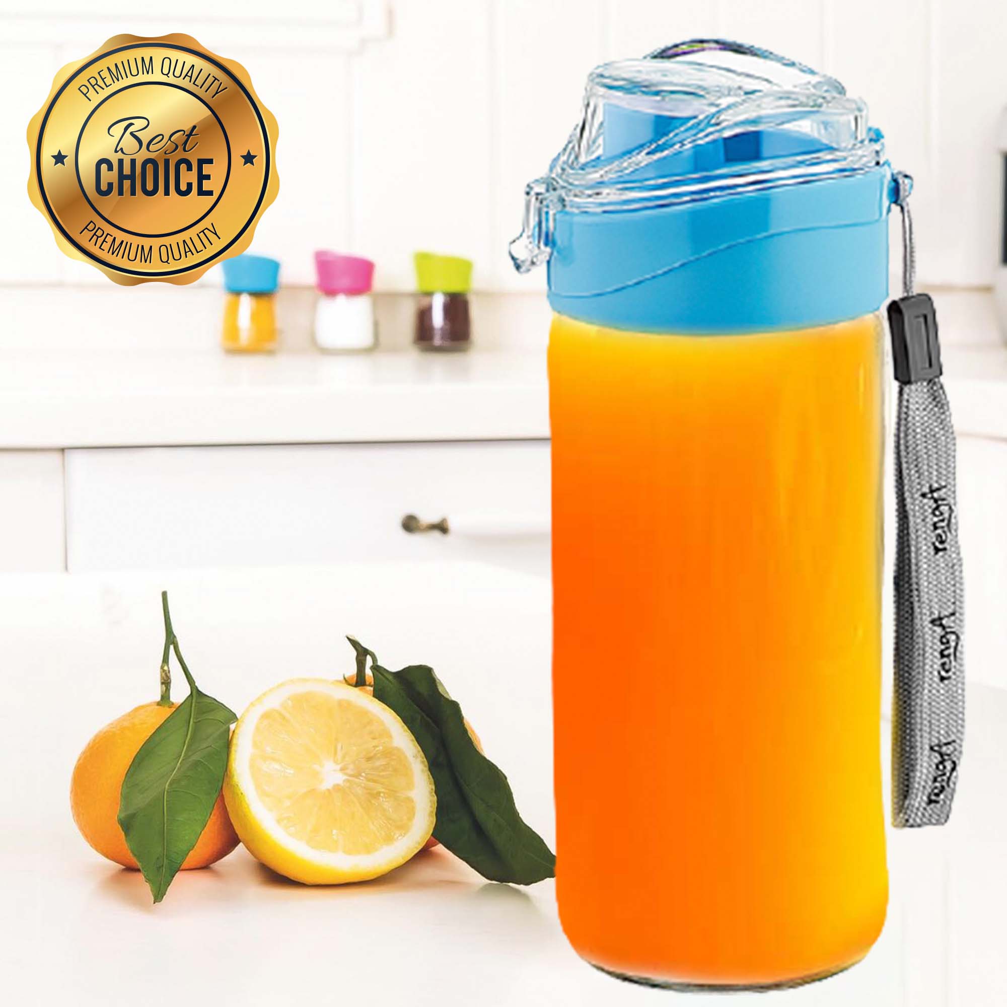 Hakan - Wholesale Water Bottle - Clear Glass Water Bottle Flask with Leak-proof Lid, 17 Oz1