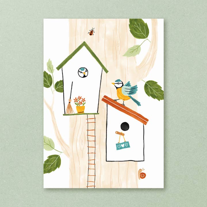 Vykort fågelhus för wholesale av Studio Kuukeluus