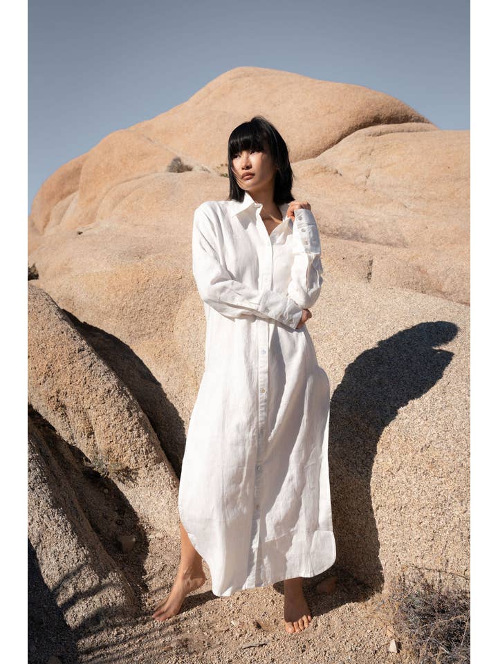 A Perfect Nomad - Wholesale Dress - Women's - evolve linen shirt dress