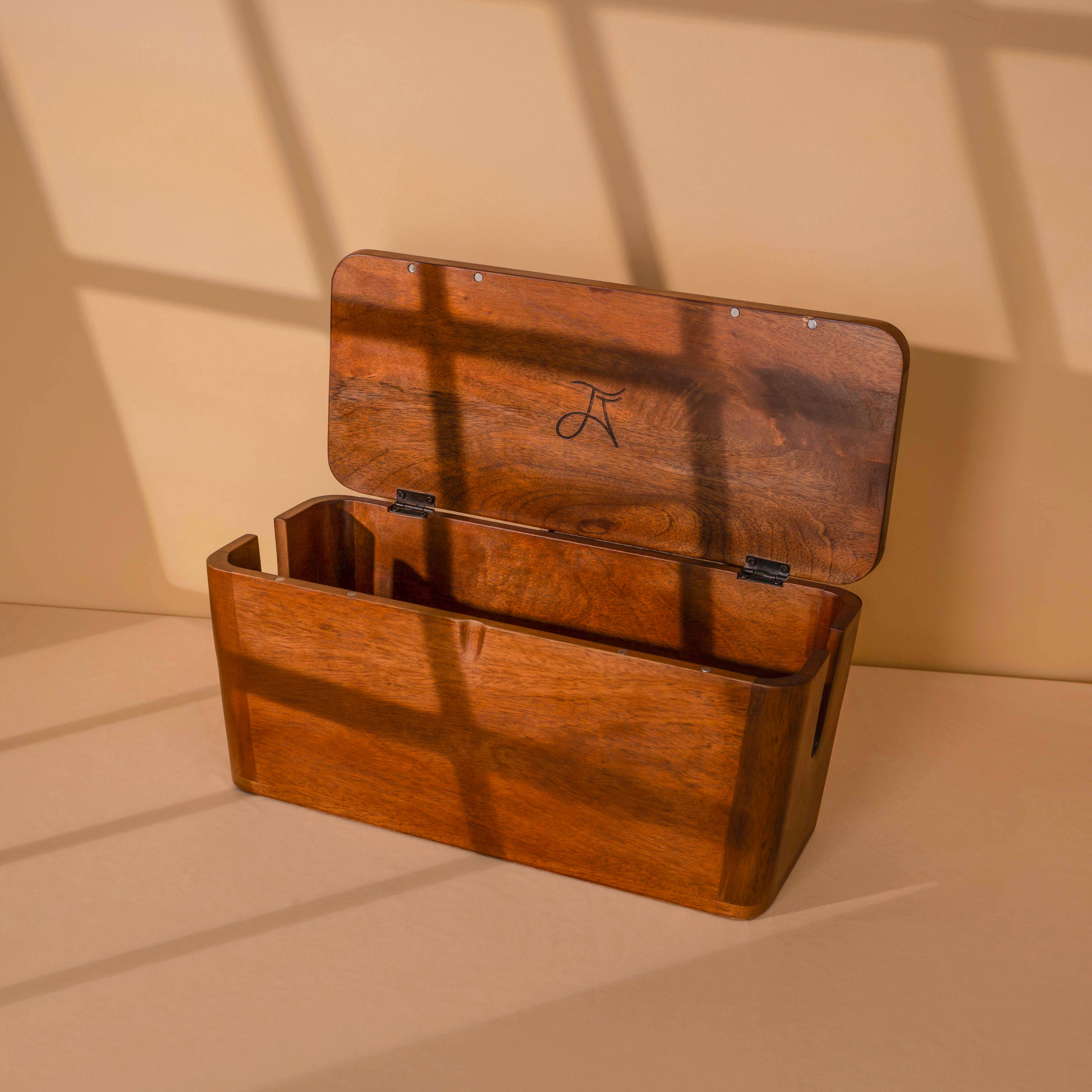 LuxeDesigns Co LLC - Wholesale Desk Organizer - Extra Large Cable Management Box – Handmade Acacia Wood Cord Organizer & Power Strip Cover0