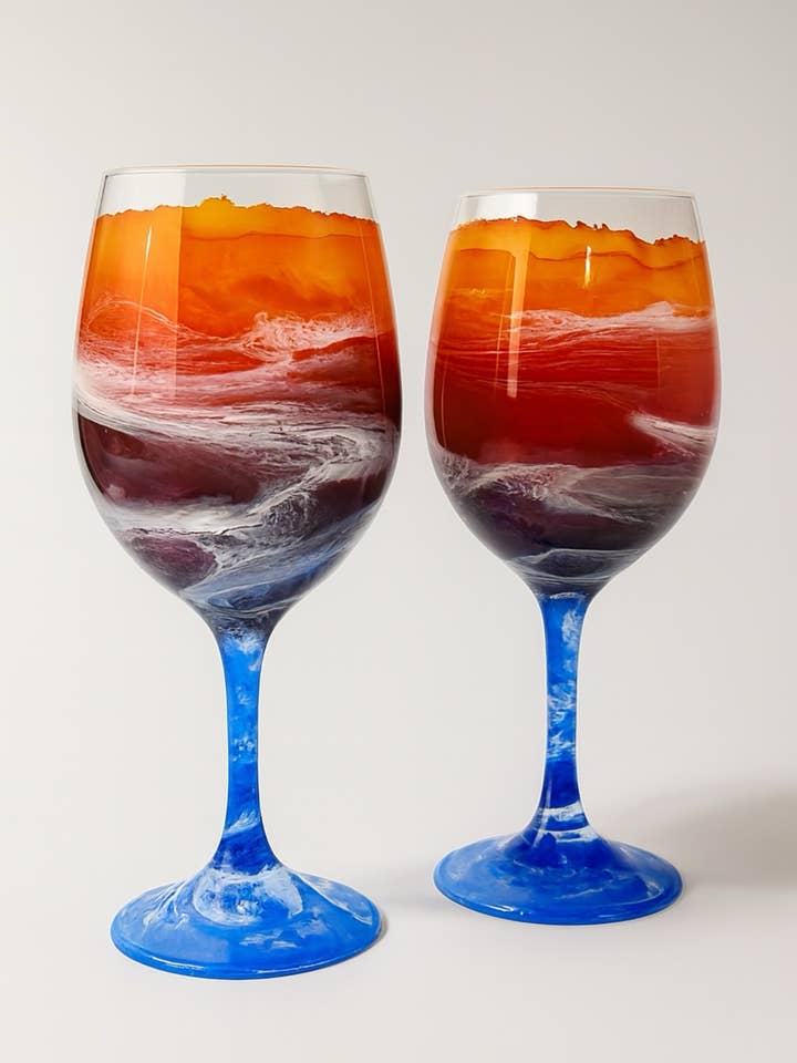 Artisan Inferno Coast Wine Glasses & Drinkware for wholesale by Joie De Vino Glassware