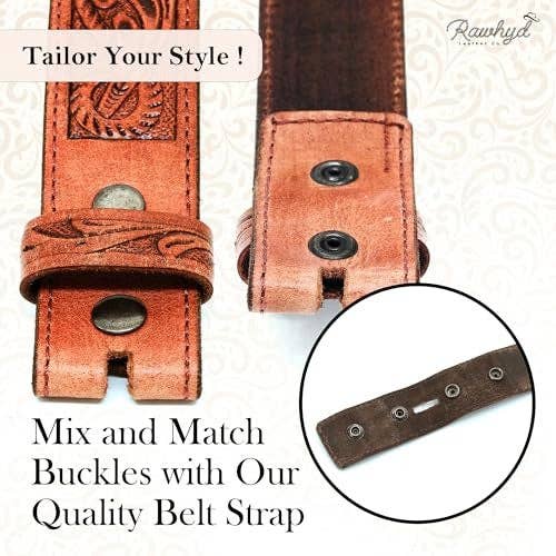 RAWHYD Leather Co. - Vente Ceinture – homme - Ceintures Western en cuir RAW HYD pour hommes - Ceintures de cowboy pour hommes - Ceinture Western pour hommes sans boucle - Ceinture de cowboy pour hommes de 1,5" de large4