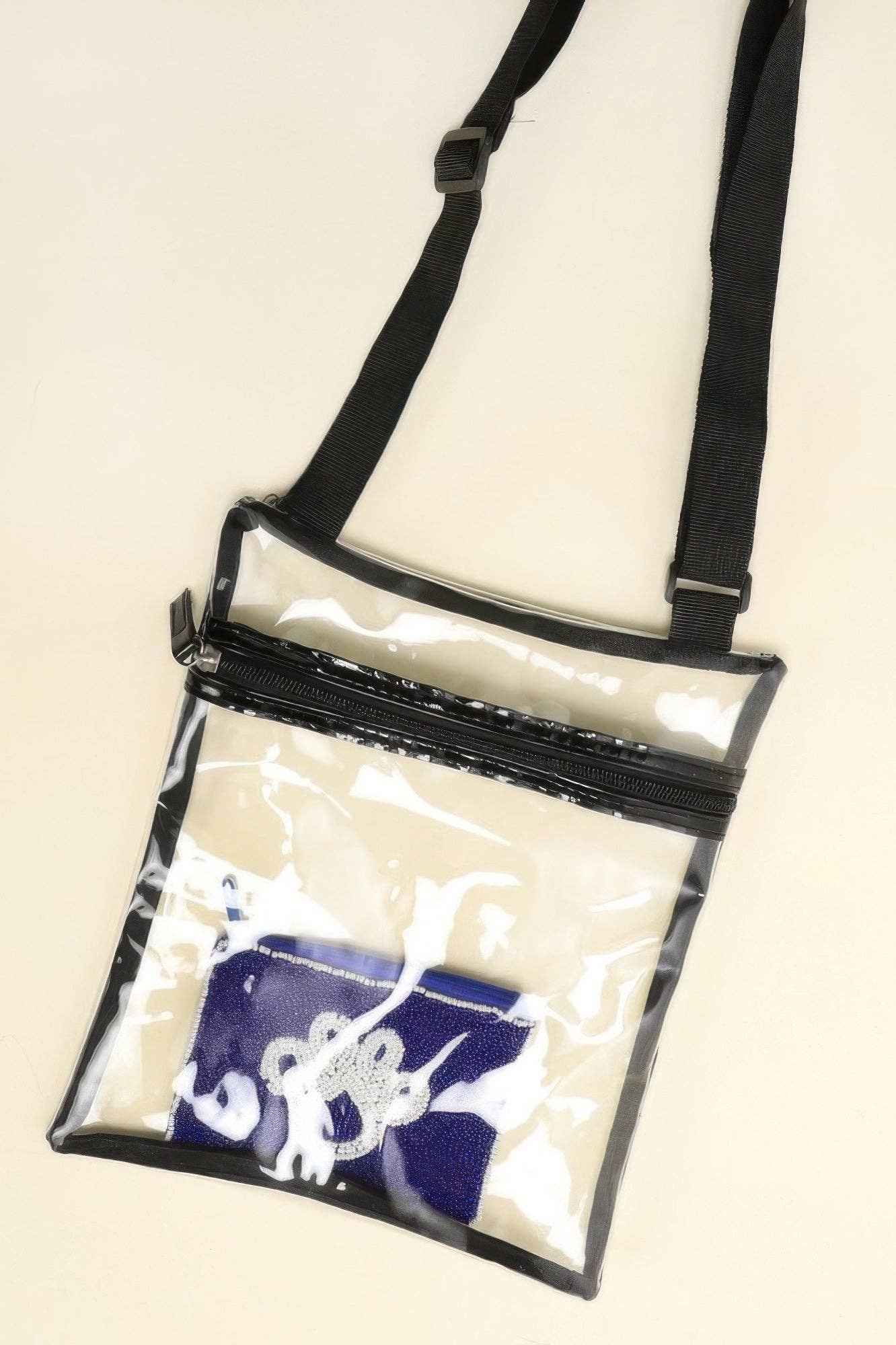 CC Wholesale Clothing - Wholesale Crossbody Bag - Women's - Transparent Stadium Approved Messenger Bag0