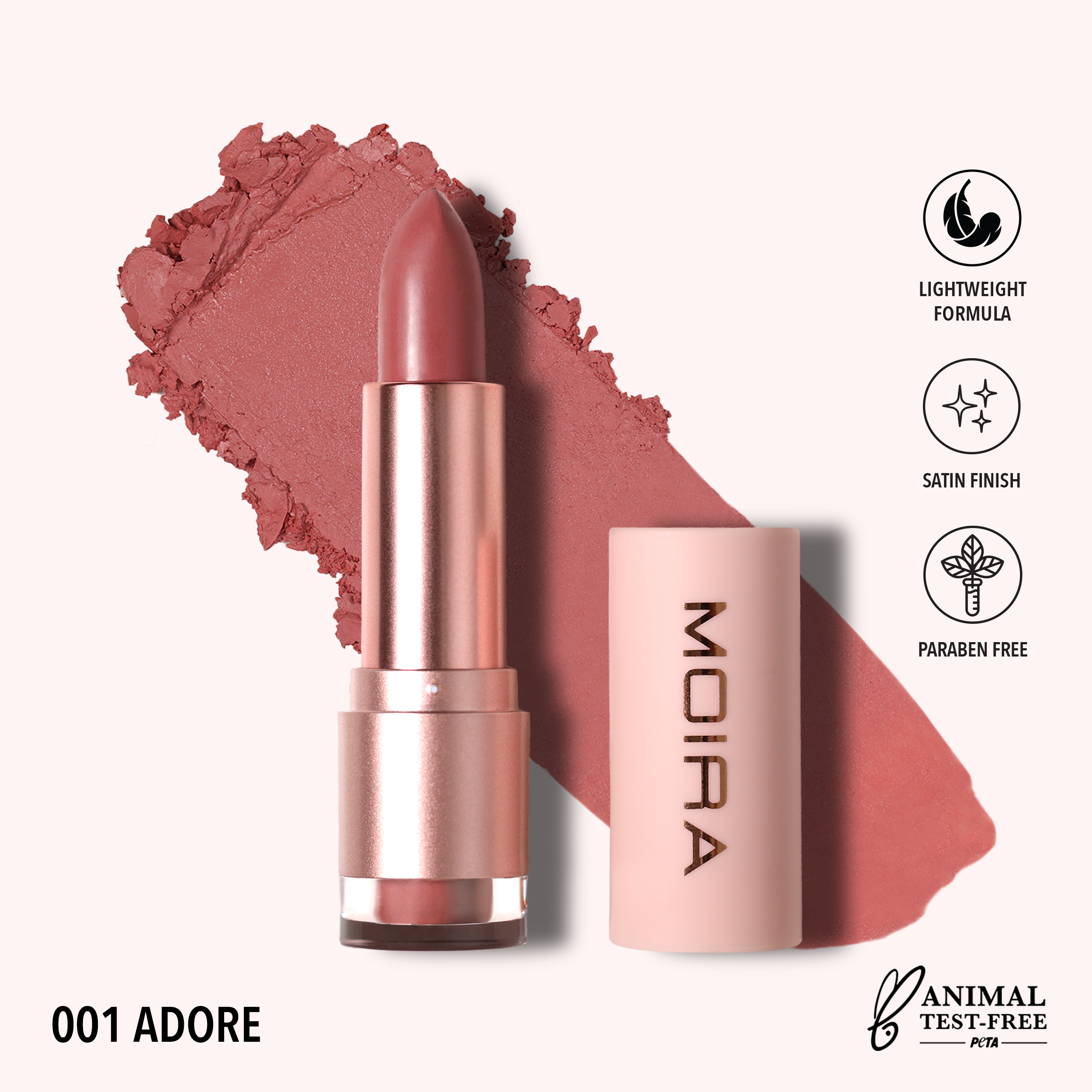 Moira Cosmetics - Wholesale Lipstick - Lip Goddess Lipstick (001, Adore)0