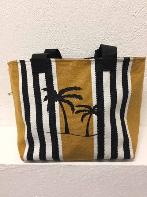 Peanut striped tote bag for wholesale by Atelier De La Varangue