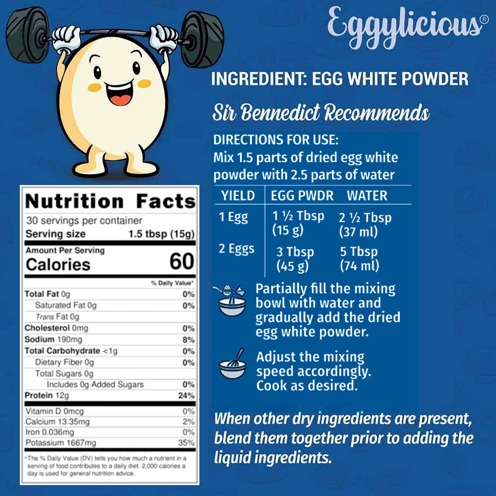 Granary Mart - Wholesale Protein/Superfood Powder - Eggylicious Egg White Powder - 1lbs1