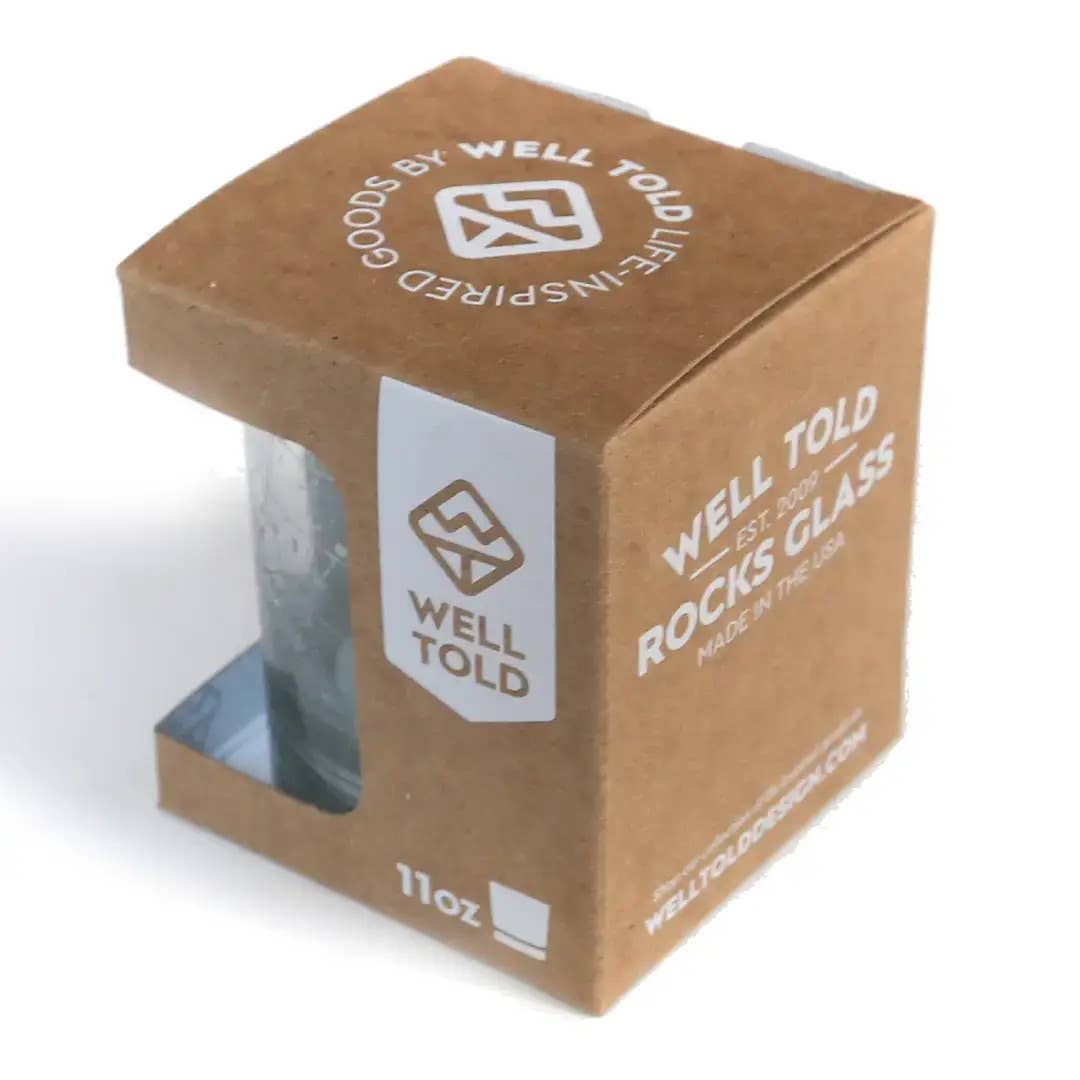 Well Told - Wholesale Drinking Glass/Cup - Santa Fe, NM City Map - Etched Whiskey Rocks Glass1