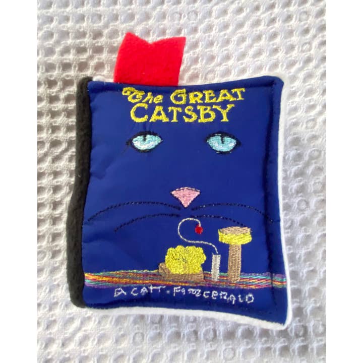 Screaming Pickles - Vente Set de jouets – chat - Jouet pour animaux fait main - Livre en peluche pour chats "Gatsby le Magnifique"