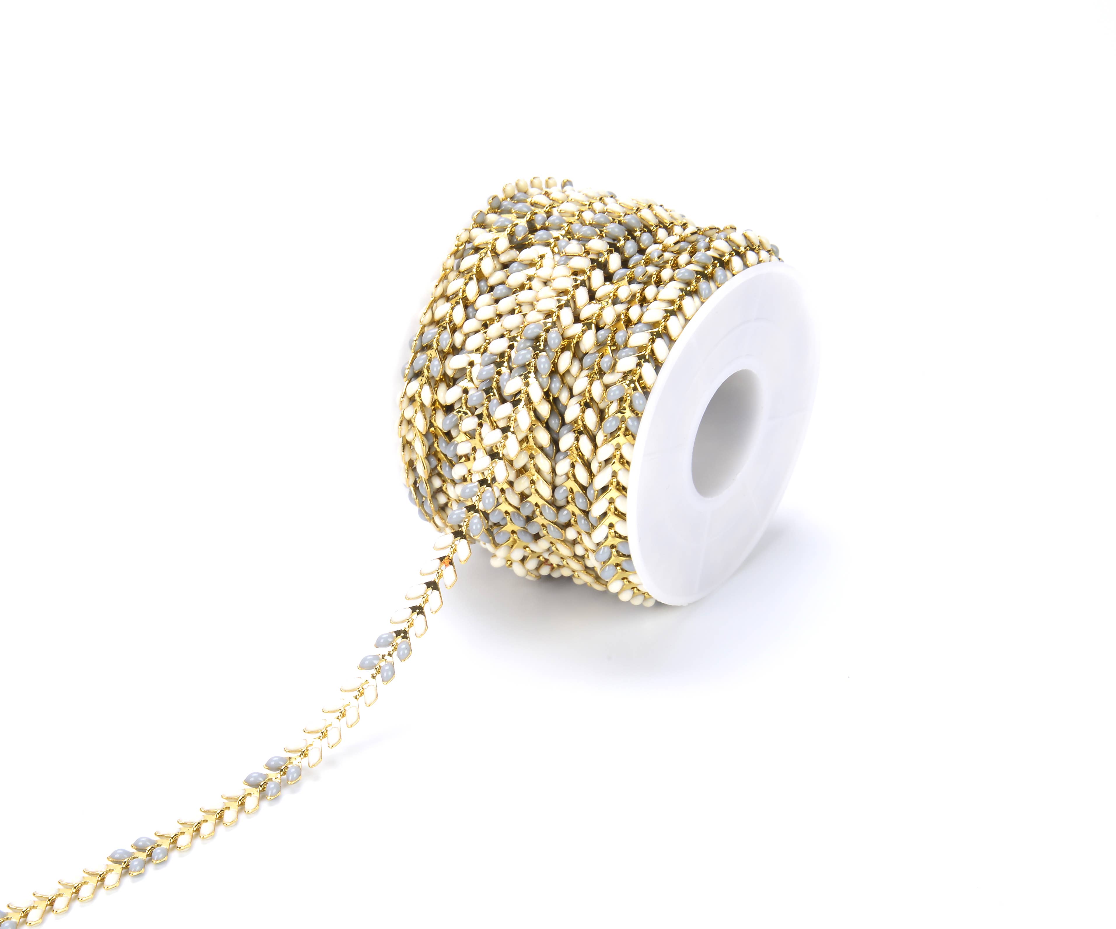 findings4uGem – wholesale Link & chain necklace – Dainty Enamel Chevron-Shaped Gift Craft Chain By Foot, CH0360