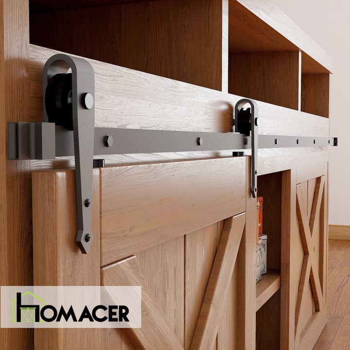 Homacer INC – wholesale Knopp/Handtag – Mini NonBypass skjutbara Barn Dörr Hårdvara Kit - Arrow Design