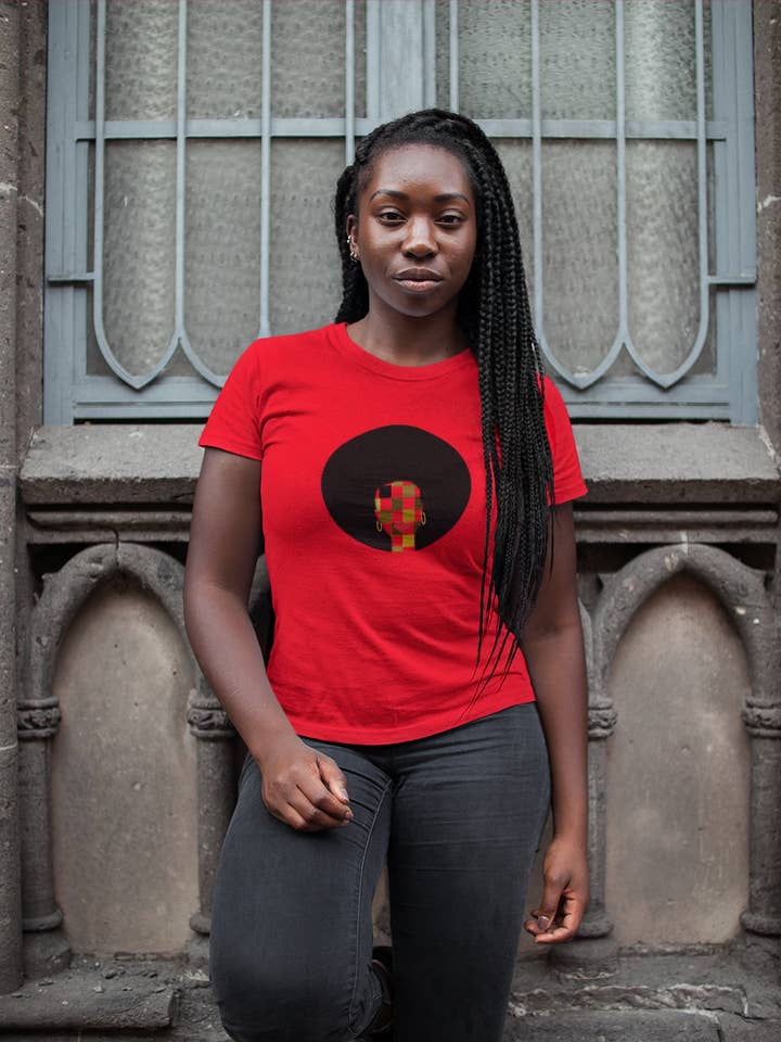 Ebonys Essence T shirt half logo / afro only for wholesale by Feddi Around the Collar shirts