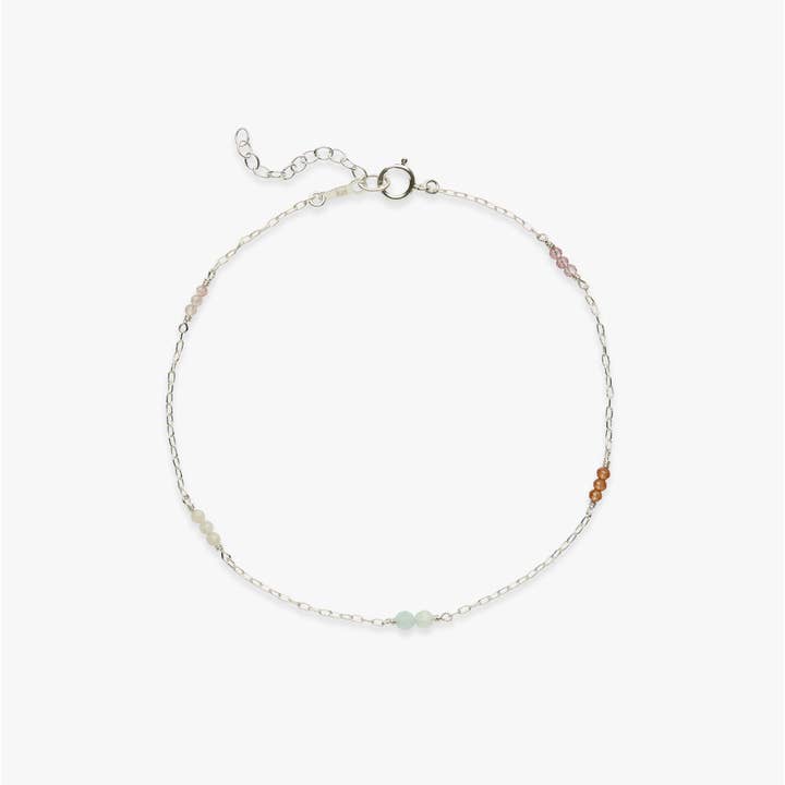 Bracelet de cheville Candy Sunset palette argenté pour la vente par Koi Atelier