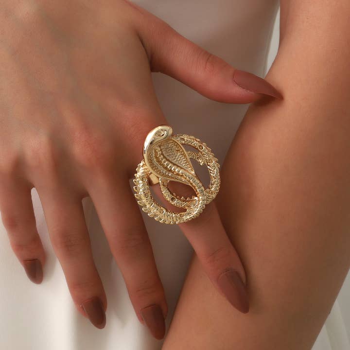 BUBU BY TEKIN SHOP - Wholesale Cocktail/statement ring - Gold Plated Snake Women Ring1