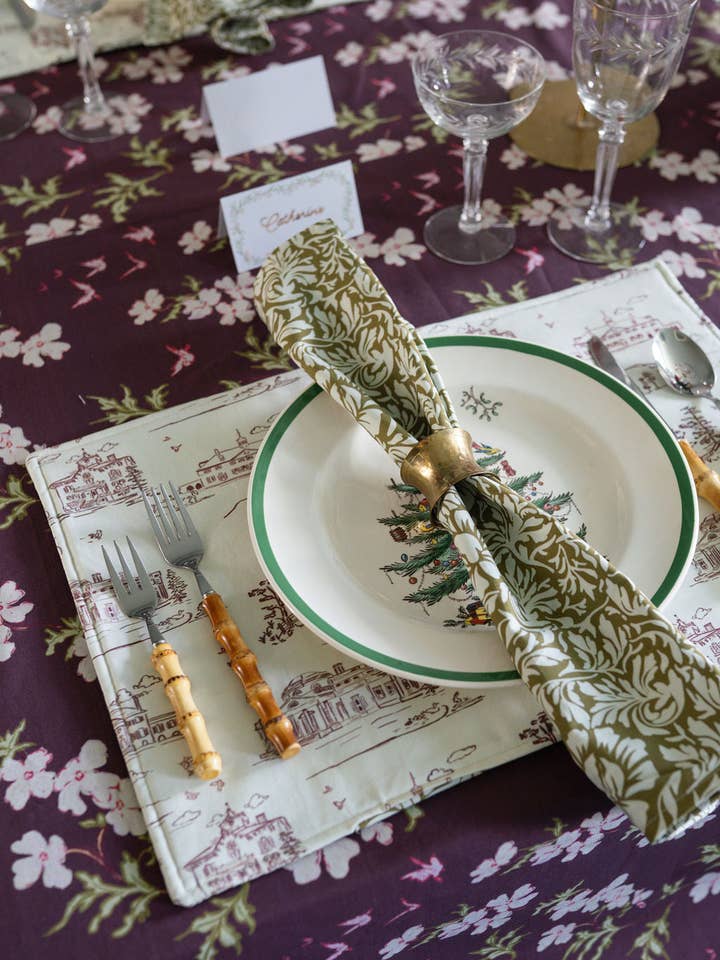 Botanical Heirloom Dinner Napkins for wholesale by Studio E Bloom