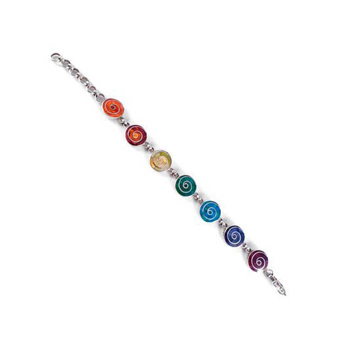 Pachamama 950 Silver Bracelet With Natural Stones for wholesale by Allpaka