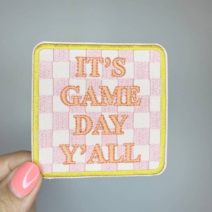 TEELUX - Wholesale Patch - 3" GAME DAY w checkered detail - Embroidered Hat Patch2