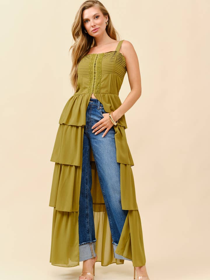 Lagdelte boho maxi korset top for engroshandel hos Tea & Cup