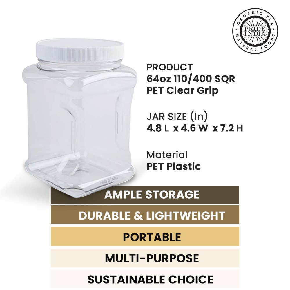 PRIDE INDIA BRANDS – wholesale Jar – Clear PET Storage Jars with Caps2