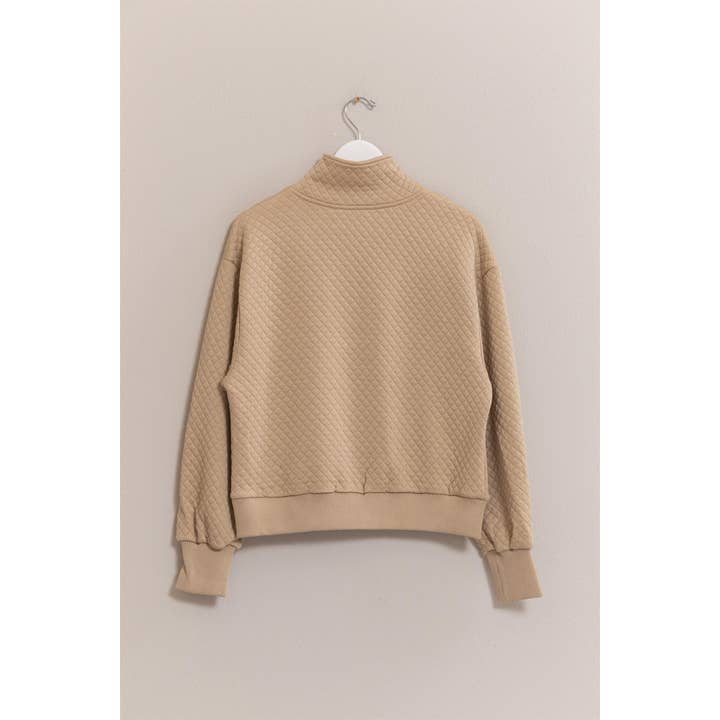 HYFVE - Wholesale Sweatshirt - Women's - HF25C418-Quilted Half Zip Pullover
