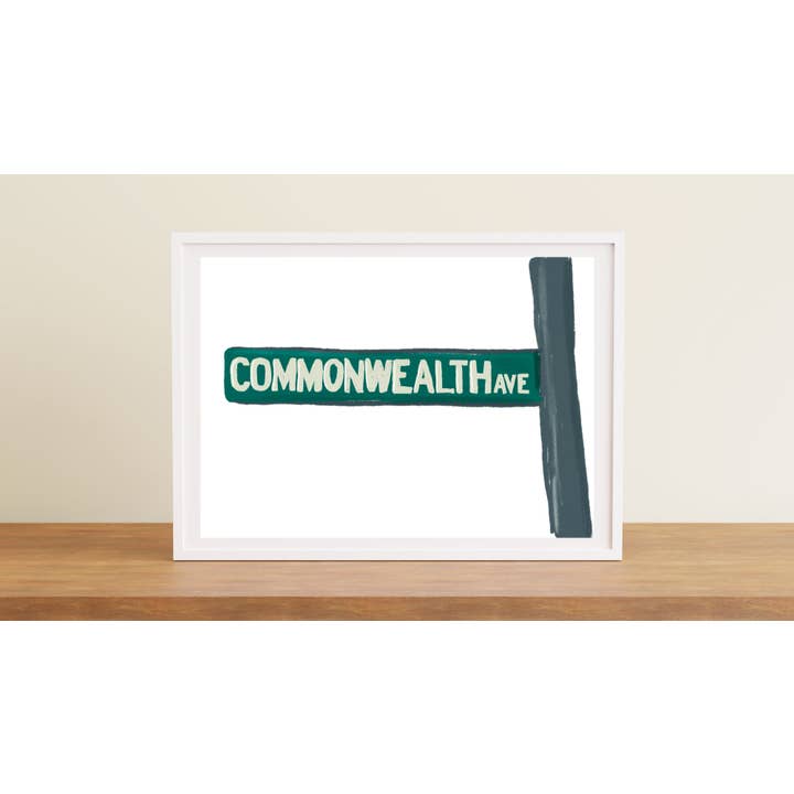 Comm Ave Street Sign for wholesale by Tiny Ink Boston