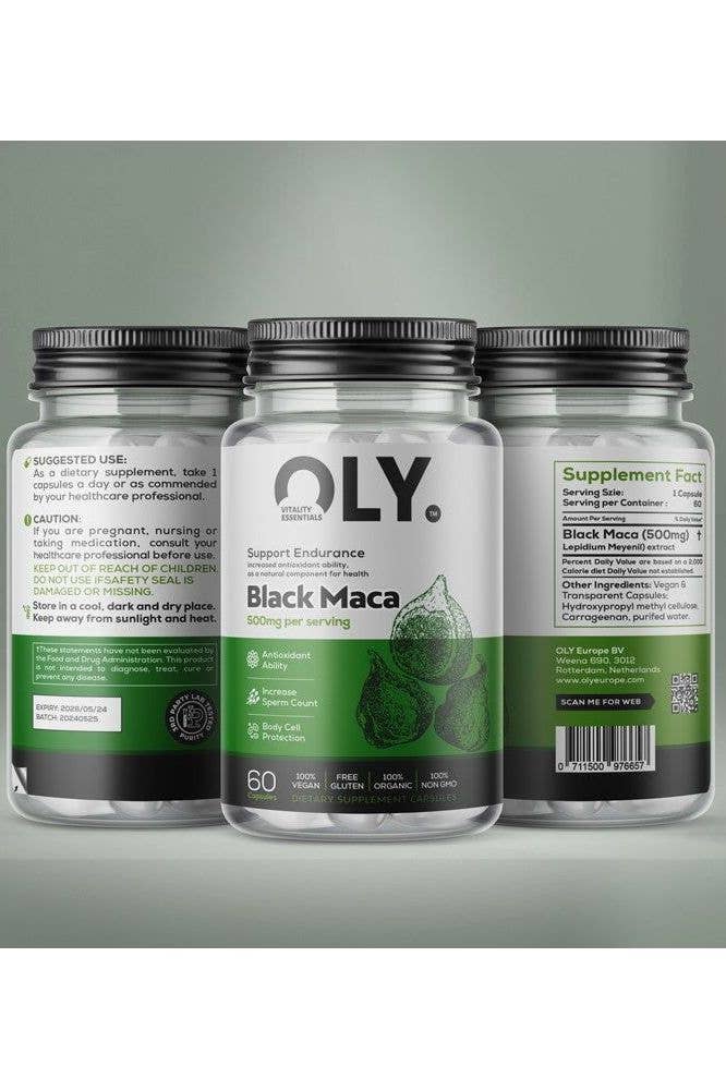 OLY Europe - Wholesale Oral Supplement/Vitamin - Oly - Black Maca - 500mg - 60 vcaps1