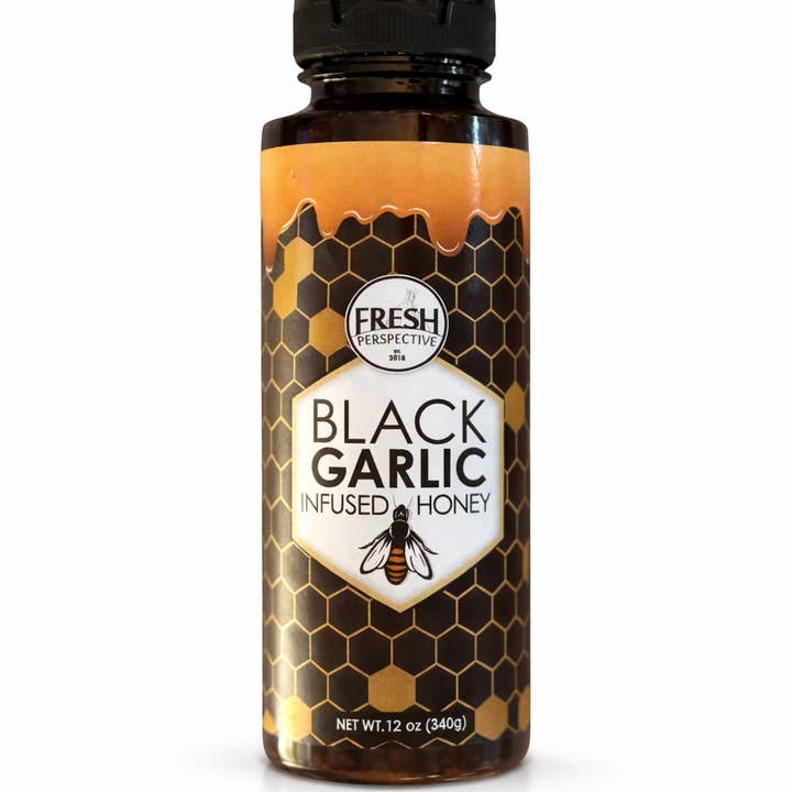 Miel infusé à l'ail noir (12 oz) pour la vente par Fresh Perspective