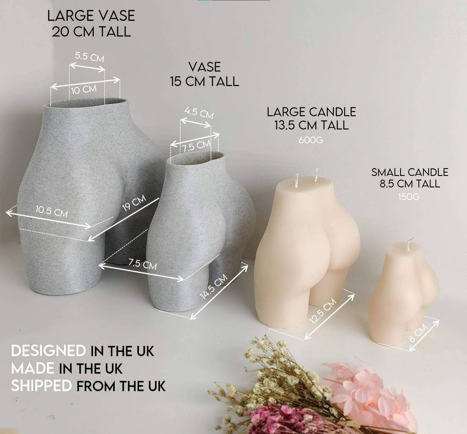 alterly – Engroshandel Vase – Booty Vase, Kvinde Bum Pampas Pot -3D Trykt Plast-Marmor2