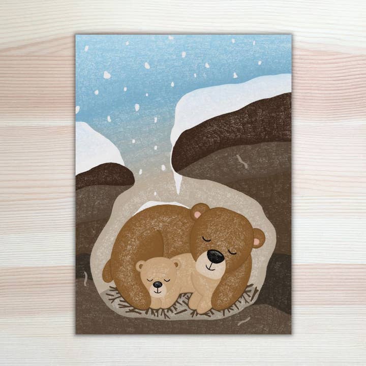 Mapa de ursos em hibernação por atacado de Lesja illustrations