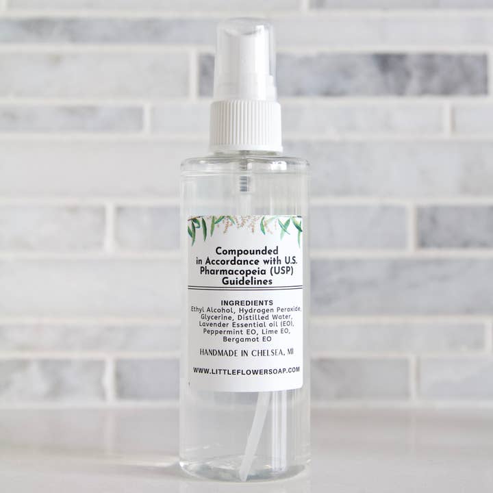 The Little Flower Soap Co - Wholesale Hand Sanitizer - Hand Sanitizer Spray 4oz Bottle - White Thyme & Rosemary3